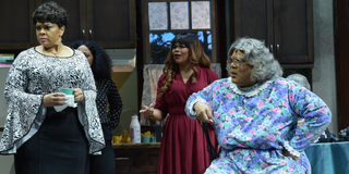 Tamela Mann as Cora and Tyler Perry as Madea in Madea's Farewell Play