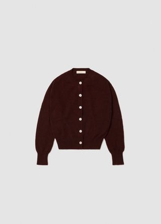 Ada Crewneck Cardigan in Burgundy