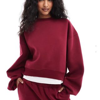 ASOS burgundy oversized sweatshirt