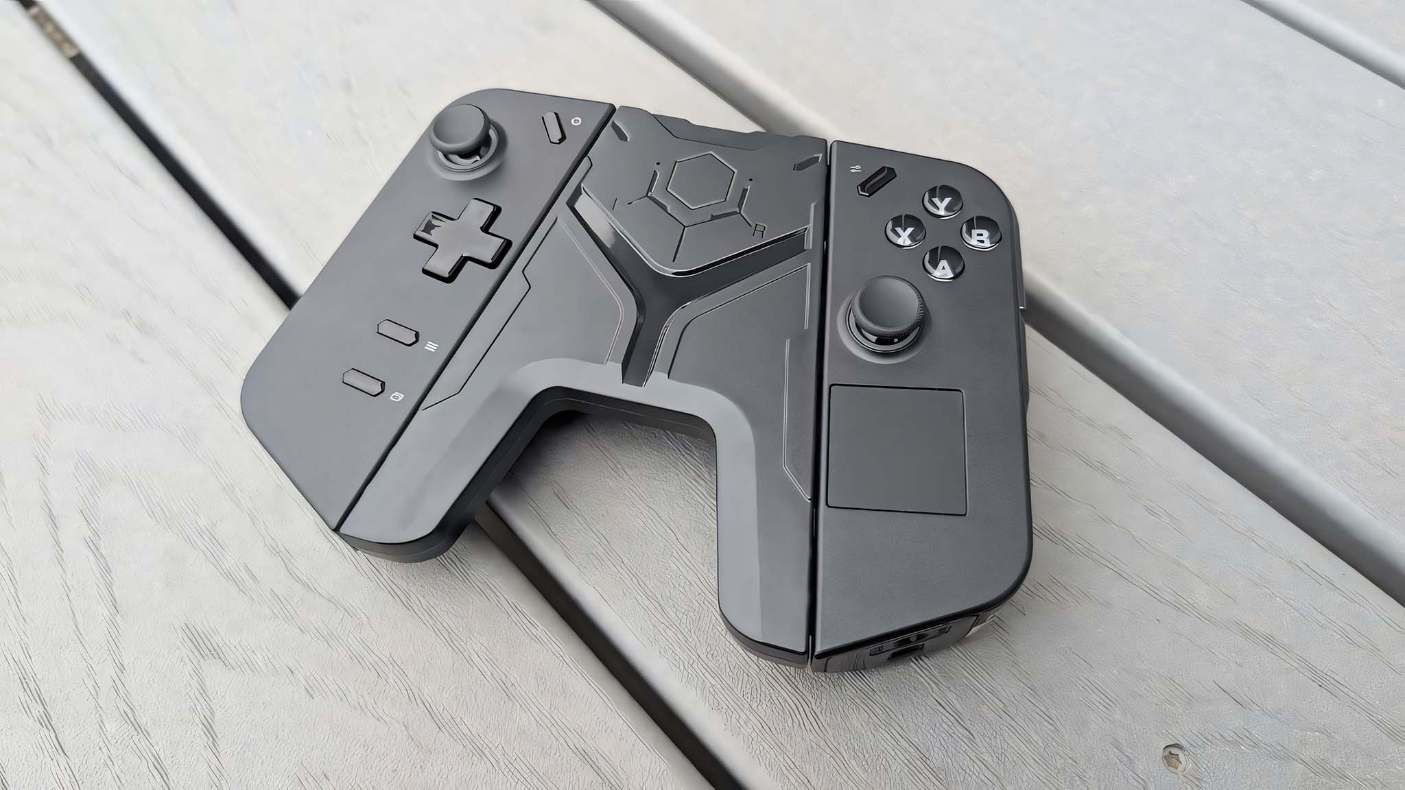 JSAUX Grip Connector for Legion Go Controller on grey Trex boards.