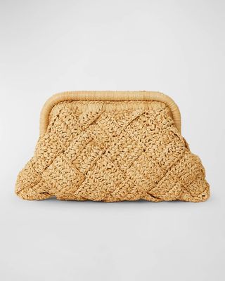 Gigi Framed Raffia Clutch Bag