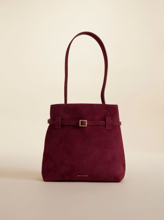 Mini Tote Du Jour Burgundy Suede