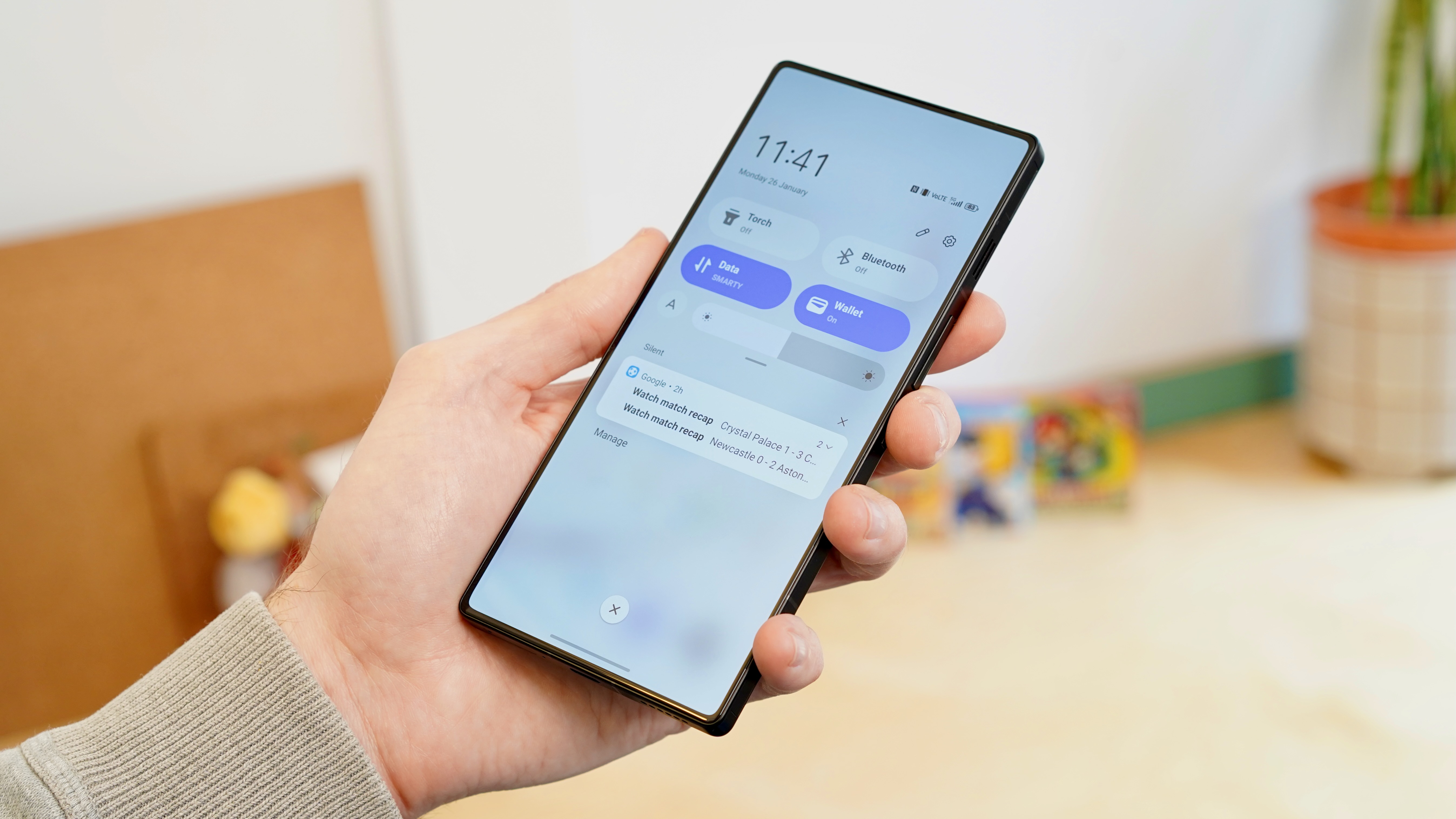 The RedMagic 11 Air With its Notification Menu Showing