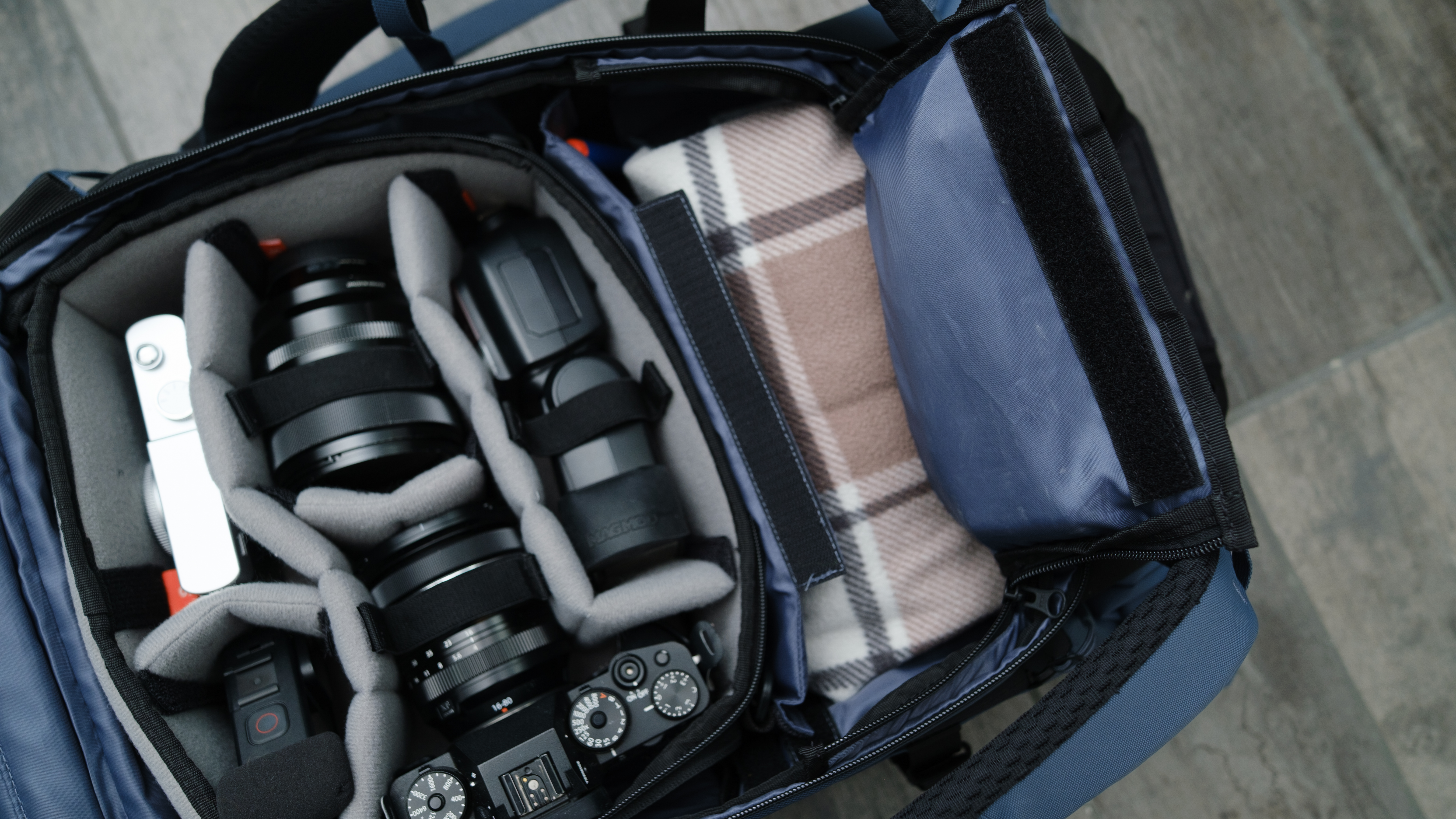 The Wandrd Prvke V4 camera backpack in Aegean Blue, 21L size