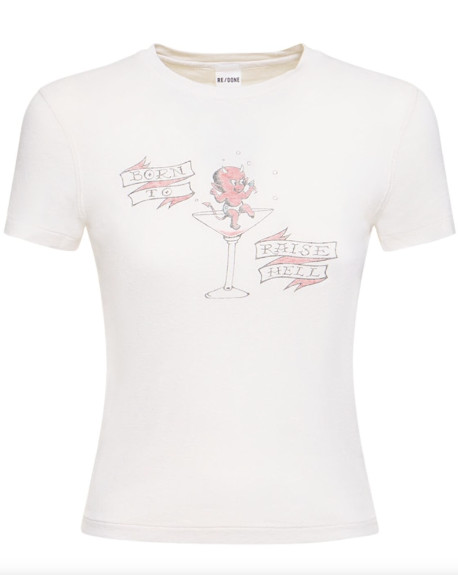 Re/done, 90s Raise Hell Printed Cotton T-Shirt