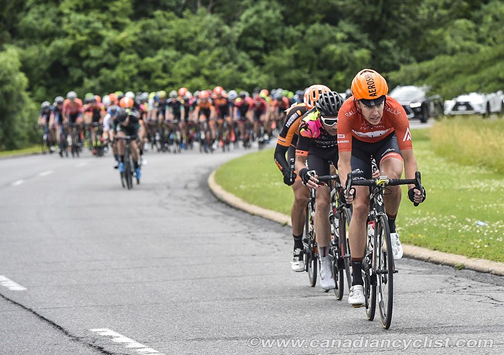 Rob Britton (Rally Cycling) and Bruno Langlois (Garneau Qu&eacute;becor) have a go