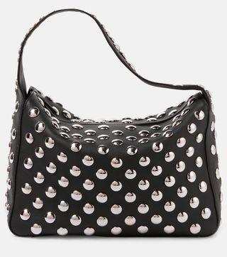 Elena Small Studded Leather Shoulder Bag