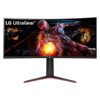 Render of the LG UltraGear 34 VA gaming monitor on a white background.