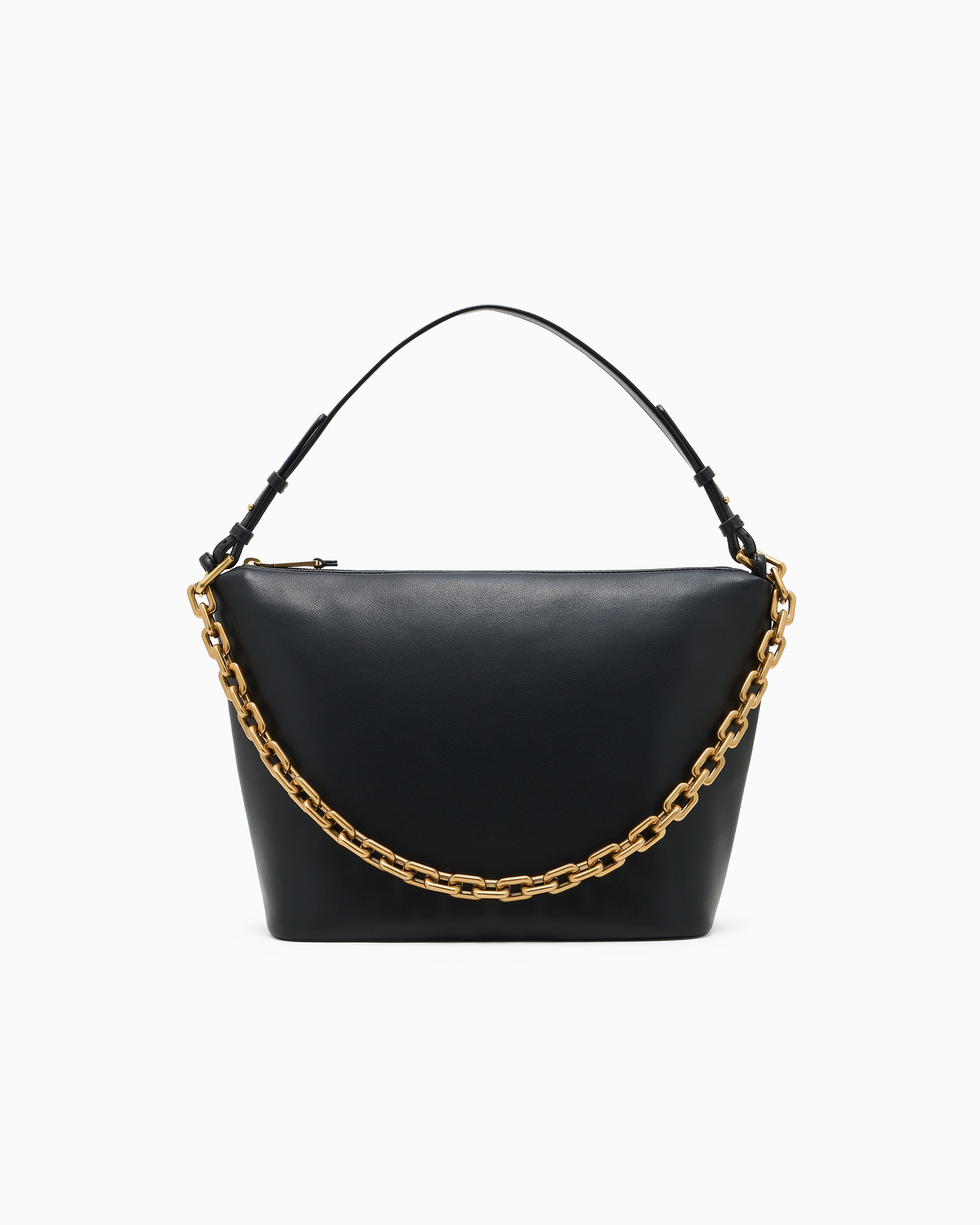 Medium Leather Hobo Bag With Chain