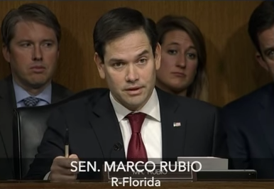 Marco Rubio questions Rex Tillerson. 