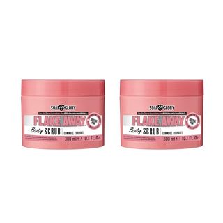 Soap & Glory Original Pink Flake Away Exfoliating Body Scrub - Smoothing & Buffing Body Scrub - Floral Scented Body Polish - Shea Butter, Sea Salt & Sweet Almond Oil Sugar Body Scrub (300 Ml, 2 Pack)