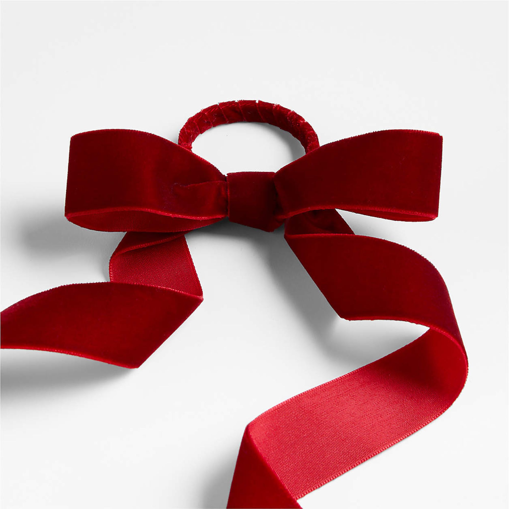 Red velvet bow napkin ring