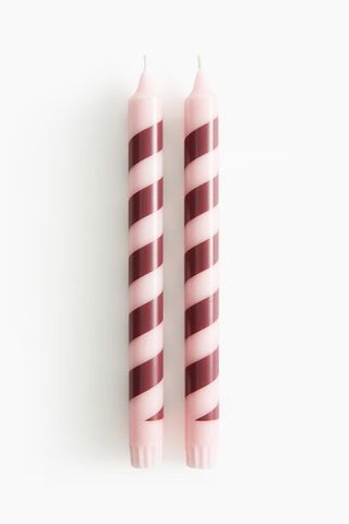 H&M 2-pack candy cane candles