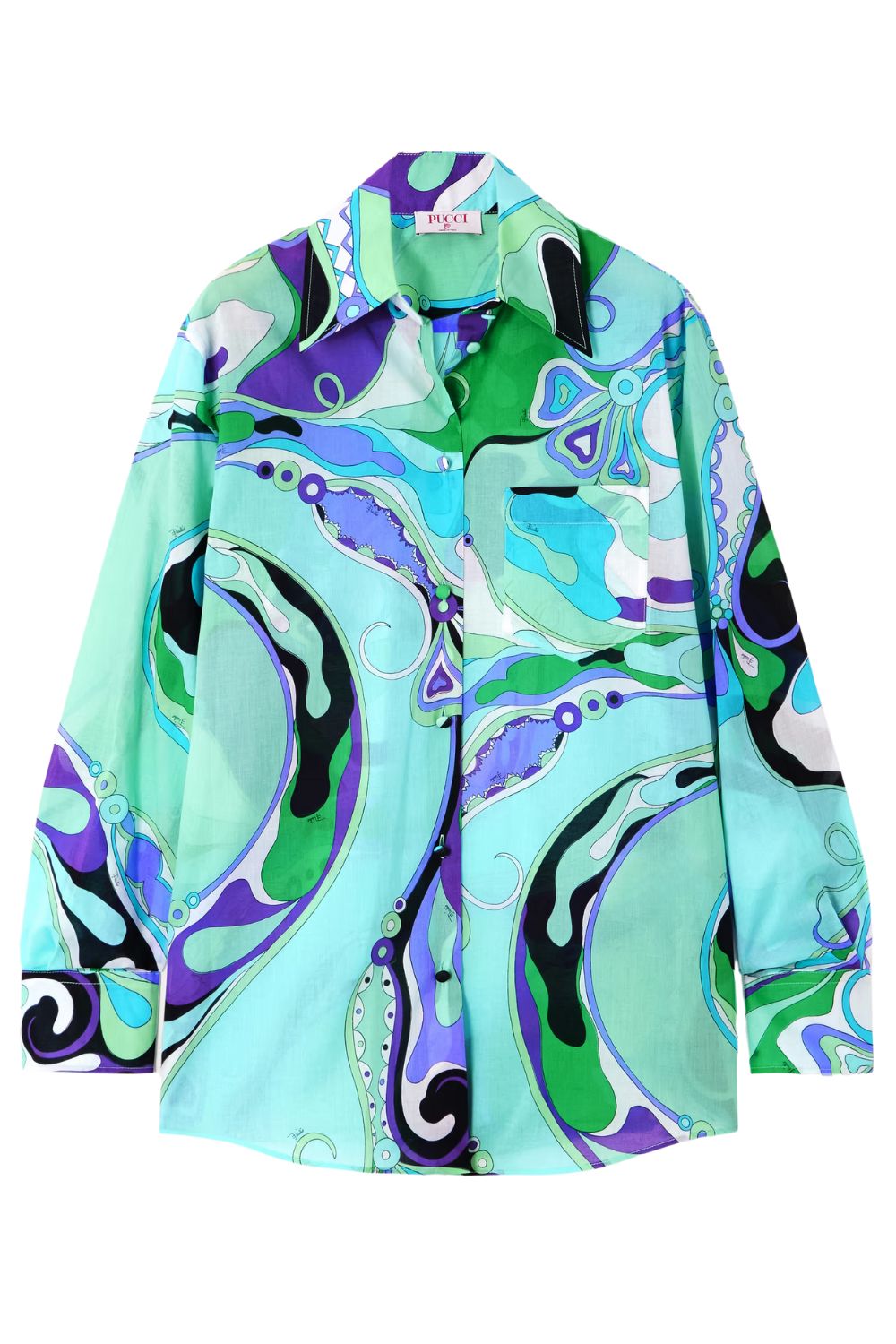 Pucci Oversized printed cotton-muslin shirt