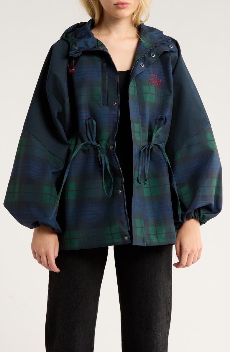 Liu Water Resistant Plaid Raincoat