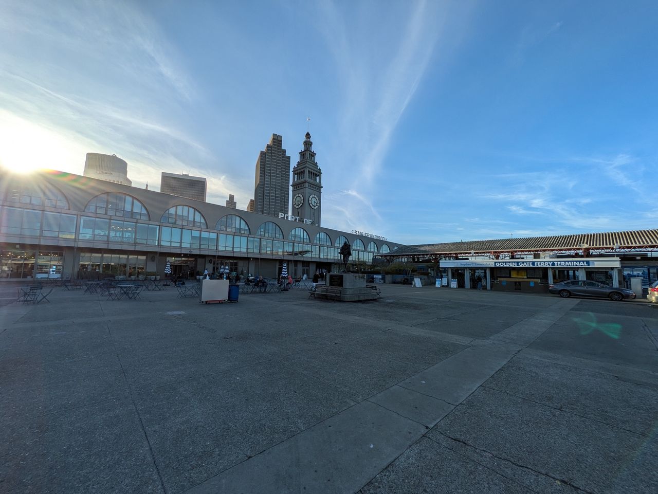 Ultrawide Ferry Building courtyard photo shot by Pixel 8a