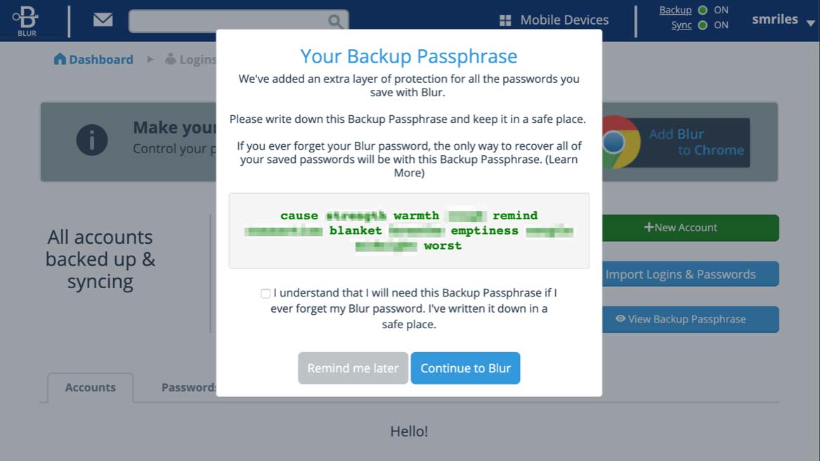 Blur password manager review