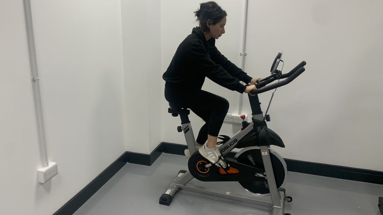 The Yosuda bike under testing from our reviewer
