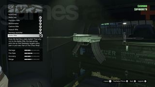 The GTA Online Gun Van inventory including the Battle Rifle