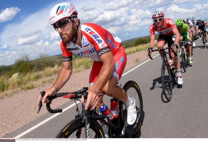 It must have been especially hot for the bearded Luca Paolini (Katusha)