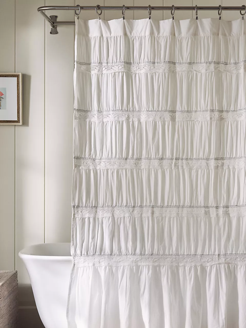 Textured Cotton Shower Curtain