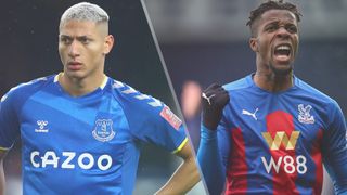 Richarlison of Everton and Wilfried Zaha of Crystal Palace could both feature in the Everton vs Crystal Palace live stream