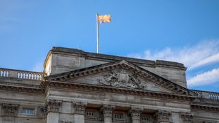 The Royal Standard flying above Buckingham Palace