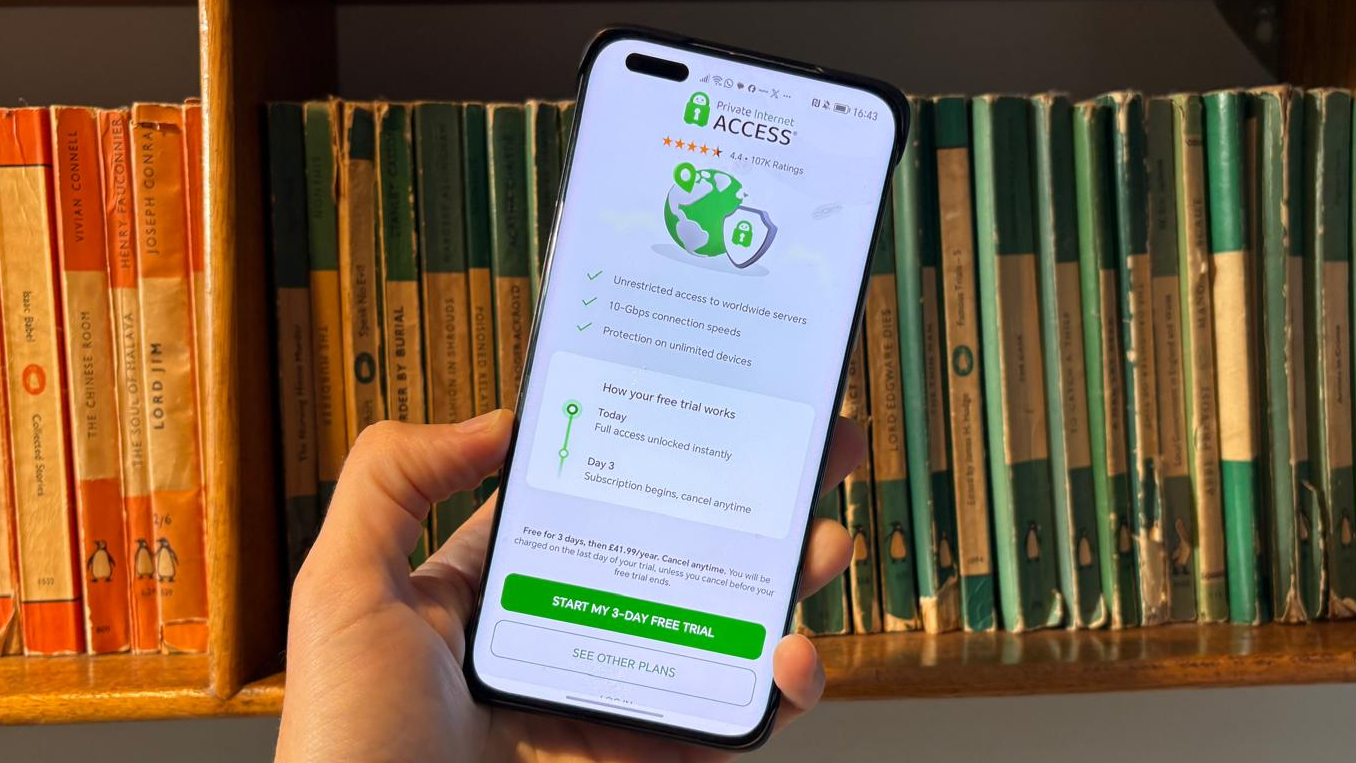 PIA free trial on an Android OS phone