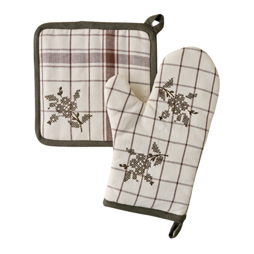 Talia Floral Oven Mitt + Pot Holder Set