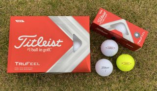 Titleist Trufeel 2022 Golf Ball in its yellow packaging