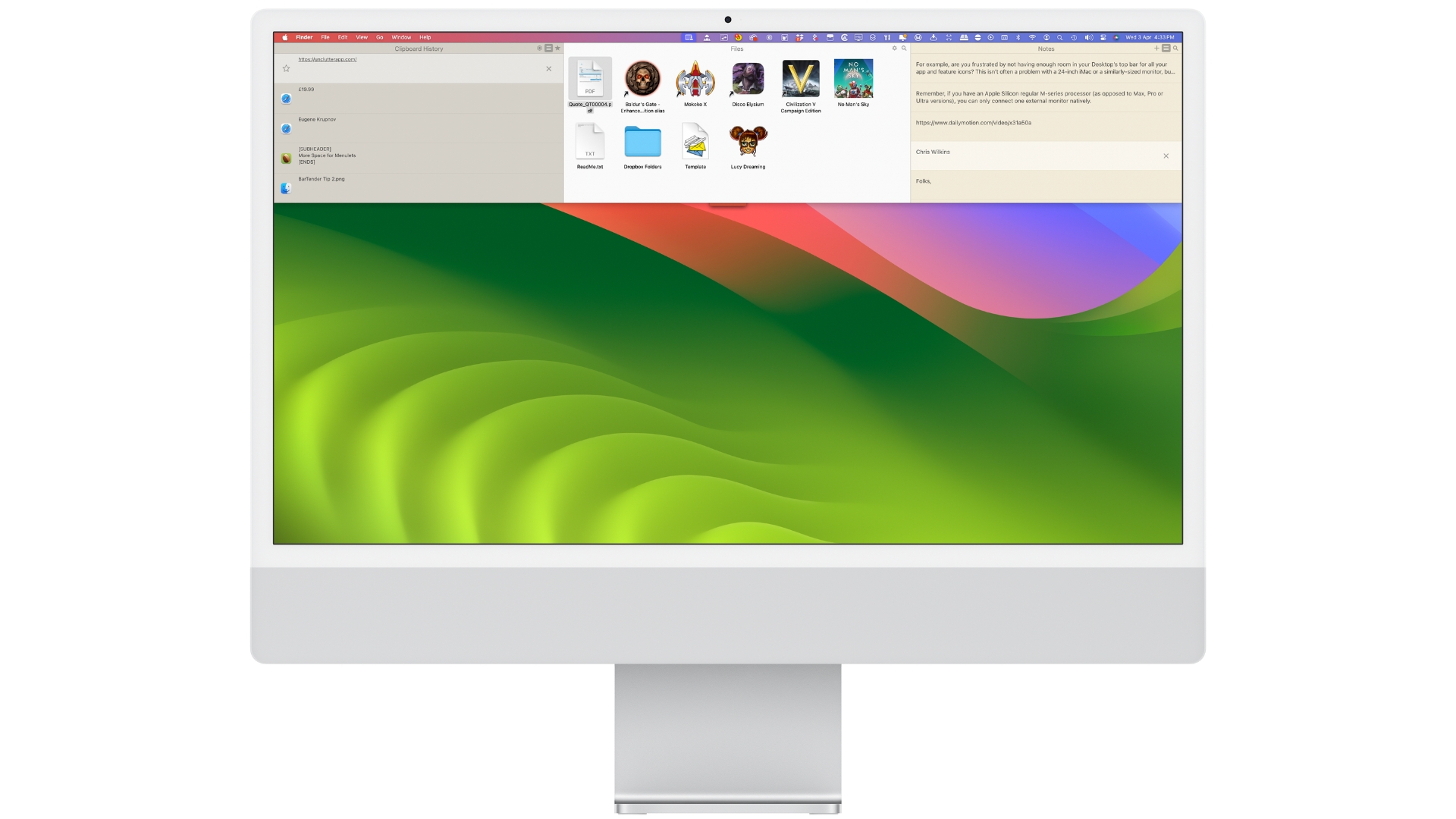 Unclutter on macOS