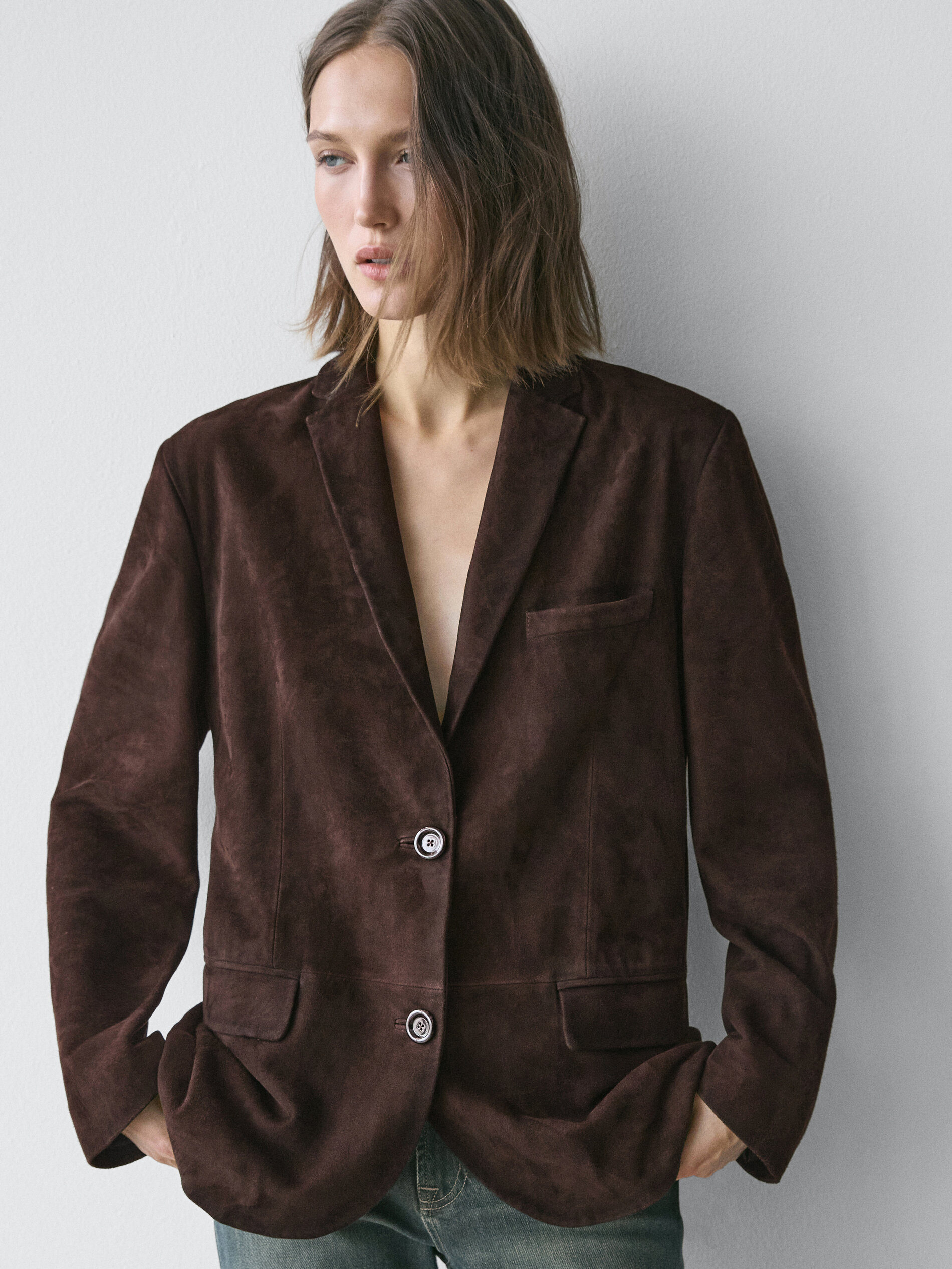 Suede Leather Blazer