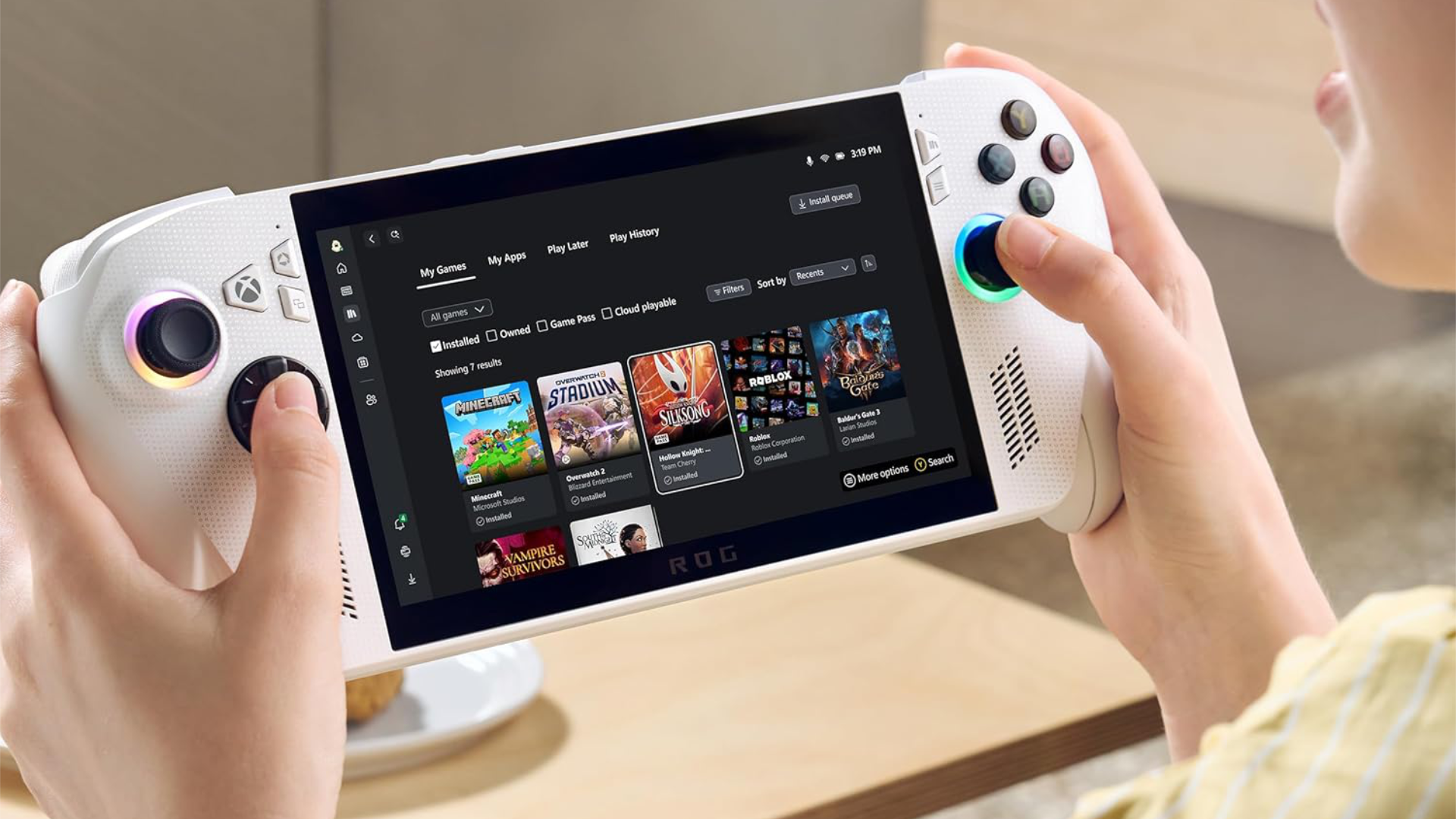 The Xbox Ally in use 