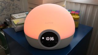 Lumie Bodyclock Spark 100 wake-up light on nightstand