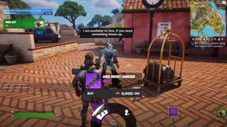 Purchasing a Fortnite Anvil Rocket Launcher from Mecha Team Shadow