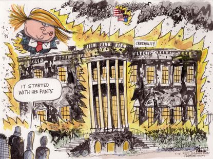 Political Cartoon U.S. Trump Liar White House