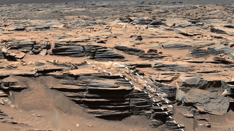 Light-toned fracture halos as seen crosscutting the bedrock extend into the subsurface. These fracture networks would have served as safe havens from harsh surface conditions in a modern period on Mars.