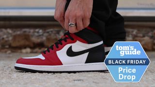 Person wearing Nike Jordan basketball shoes