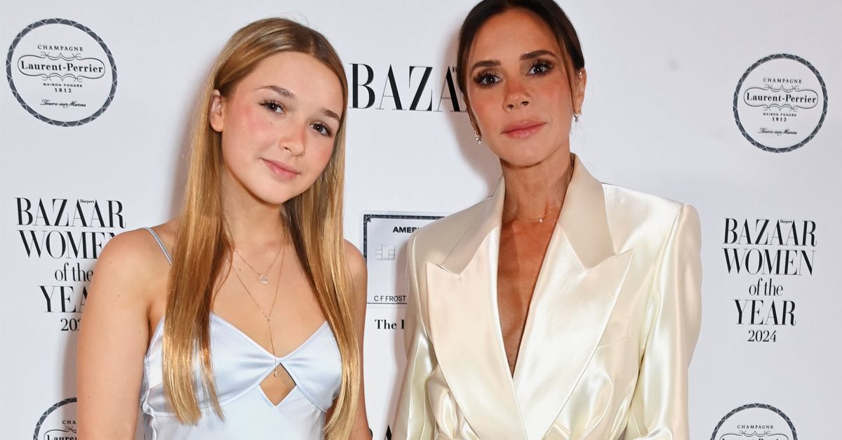 Victoria and Harper Beckham Just Matched in Elegant Satin Outfits