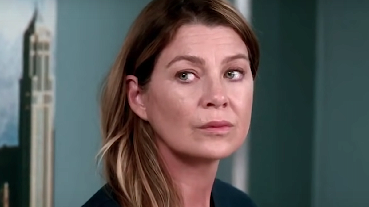 Grey&#039;s Anatomy Meredith Grey looks serious.