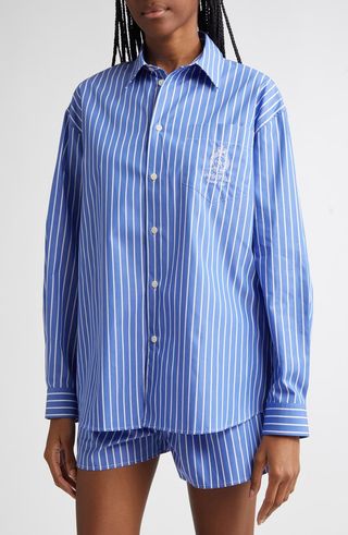 Crown Oversize Cotton Button-Up Shirt