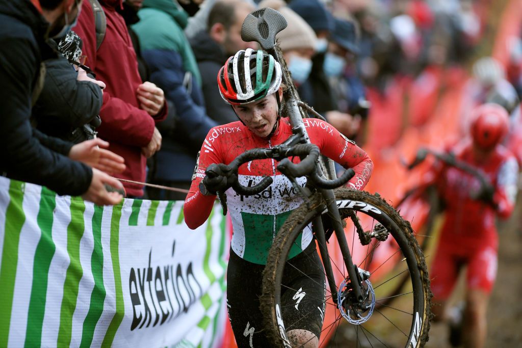 NAMUR BELGIUM DECEMBER 19 Kata Blanka Vas of Hungary and Team SD Worx competes during the 13th Namur UCI CycloCross Worldcup 2021 Womens Elite UCIWT on December 19 2021 in Namur Belgium Photo by Luc ClaessenGetty Images