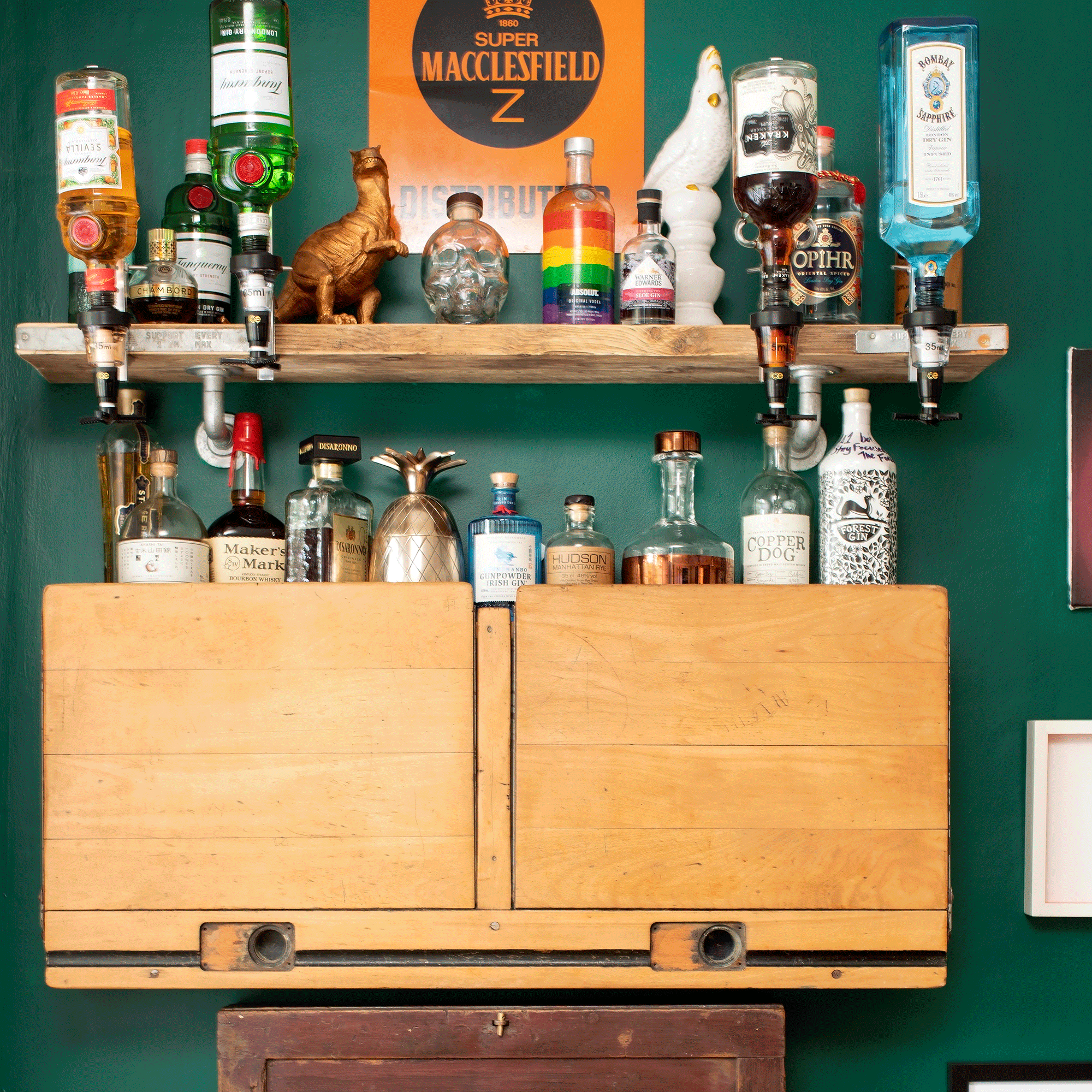 Wall mounted home bar