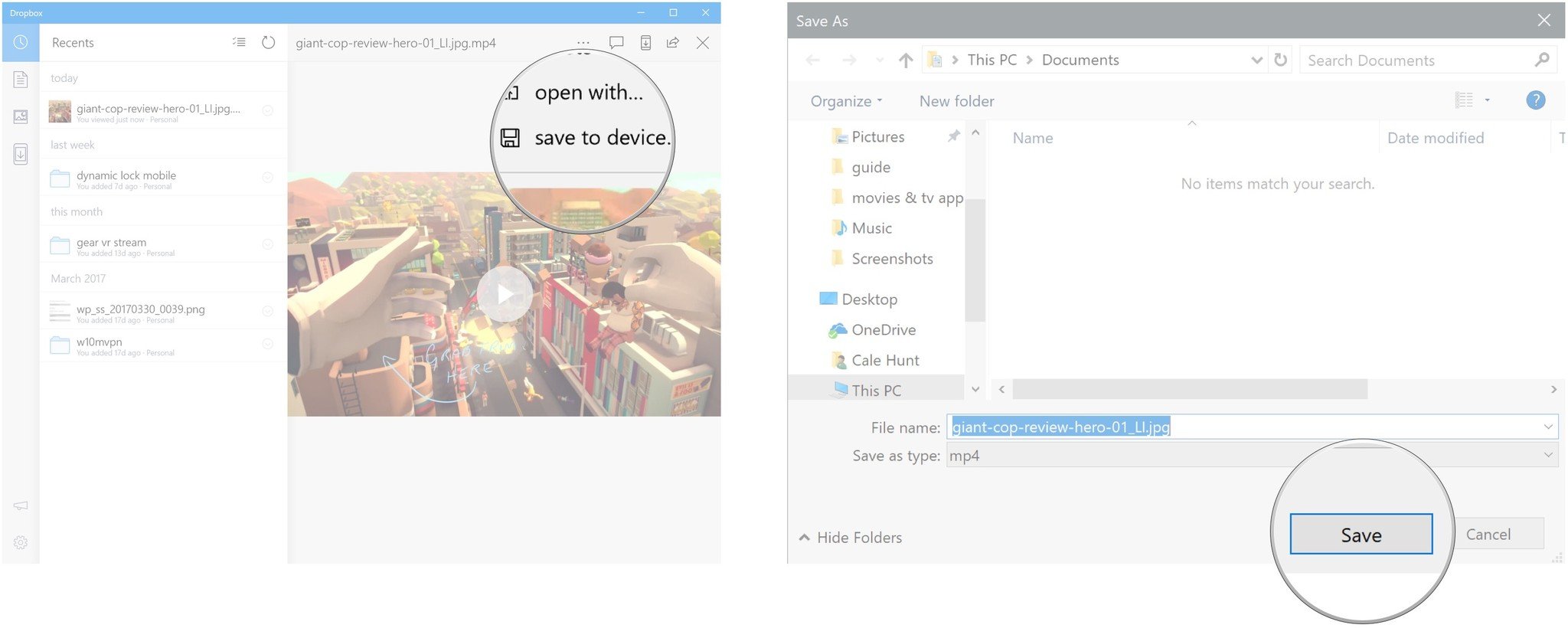 Click save to device. Click Save.