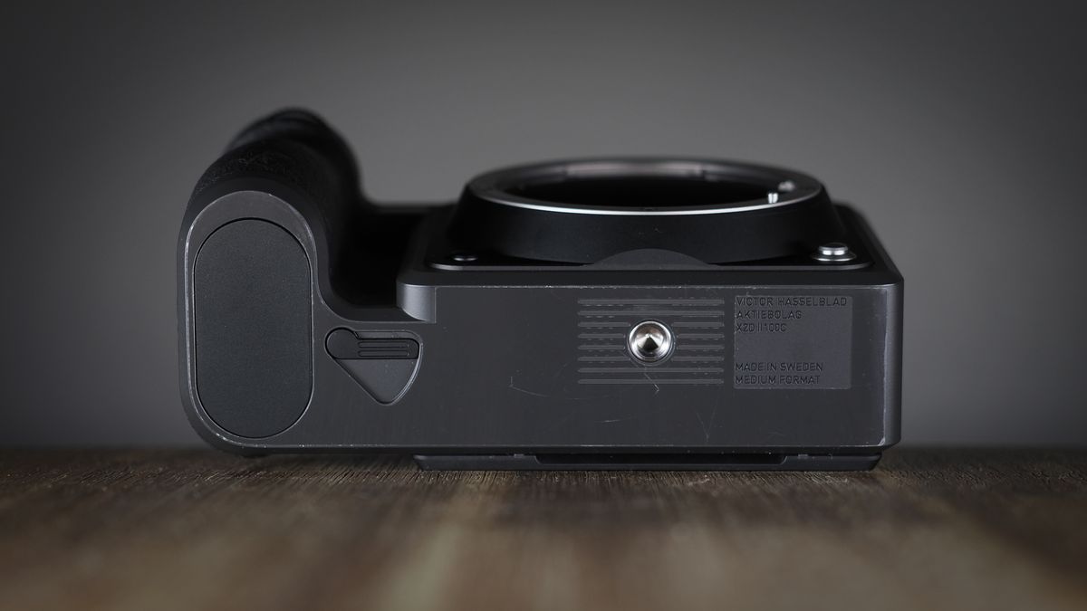 Hasselblad X2D II 100C on a wooden surface
