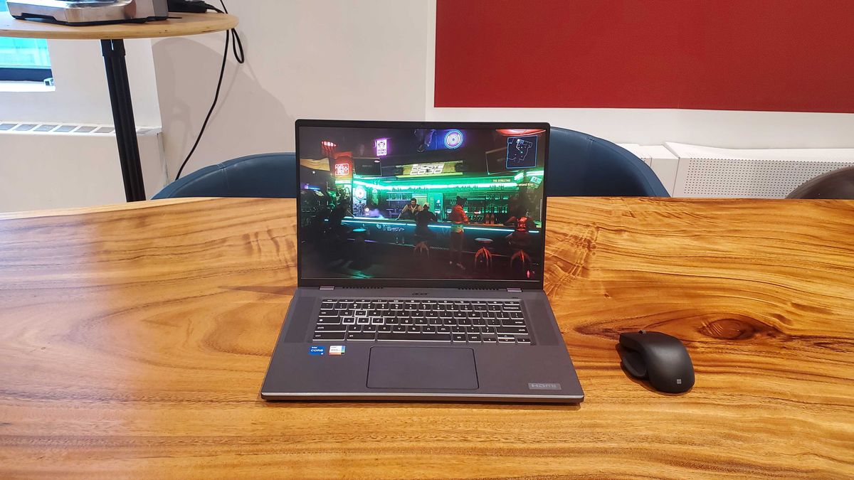 a dark laptop opened