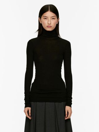 Roll-Neck Wool Top