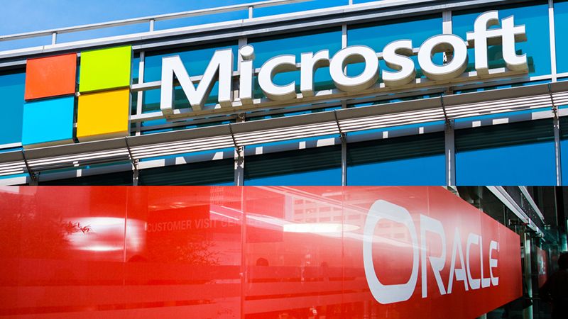 Microsoft and Oracle logos