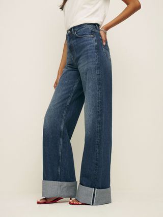 Cary Cuffed High Rise Slouchy Wide Leg Jeans