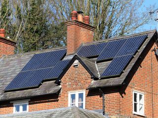 a house fitted with solar panels